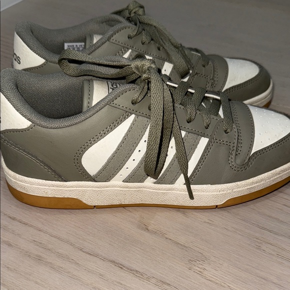 Adidas Olive and White Sneakers - Picture 5 of 7